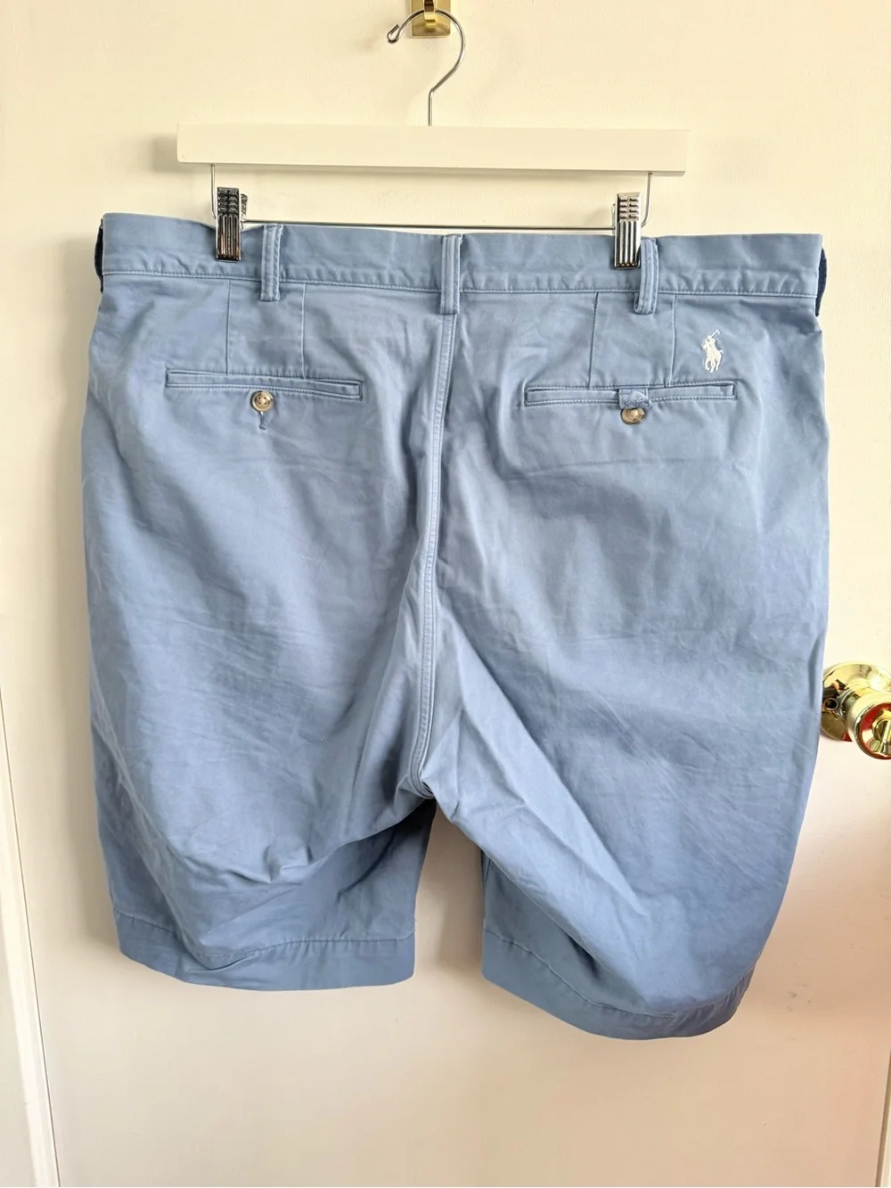 Polo by Ralph Lauren Light Blue Flat-Front Chino Shorts